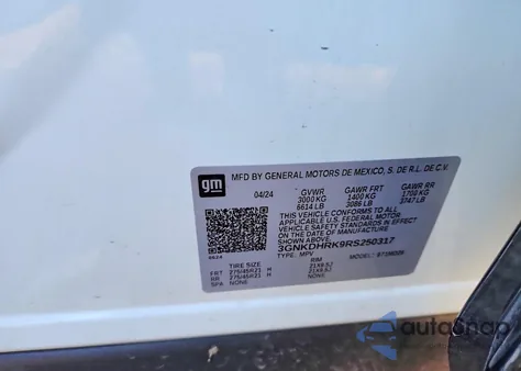 2024 Chevrolet Blazer Rs z USA, uszkodzony, nr VIN 3GNKDHRK9RS250317